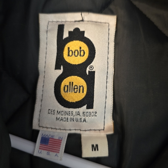 Bob Allen Mens Vintage Quilted Ultra Leather Barn Coat Jacket Green Black Medium - Picture 6 of 15